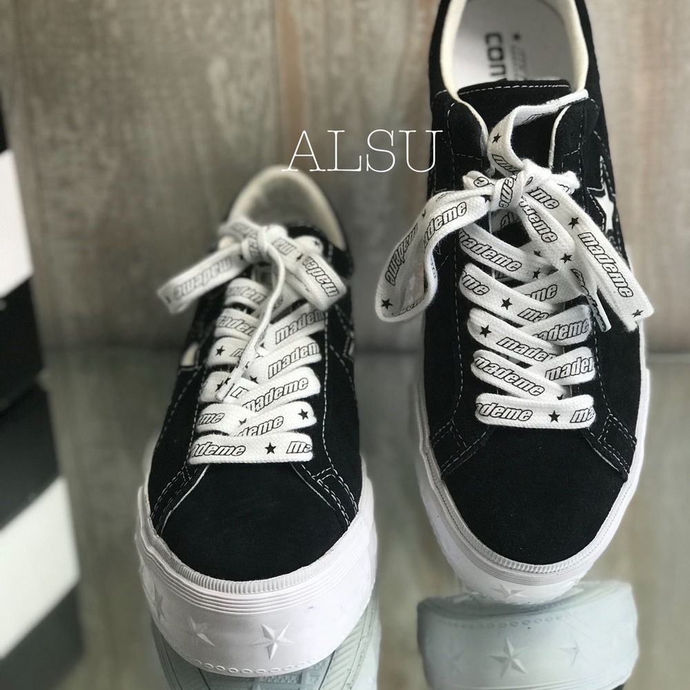 Con&Mademe One Star Platform Suede Black White W - Picture 3 of 8